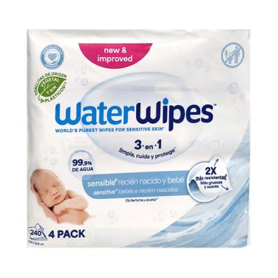 PACK WATERWIPES TOALLITAS 3 EN 1 (4 X 60 UNIDADES)
