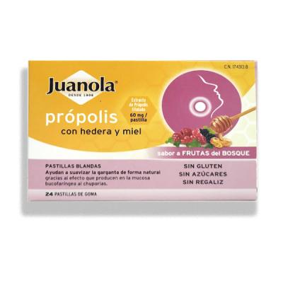 PASTILLAS PROPOLIS + HEDERA HELIX + MIEL SABOR FRUTOS BOSQUE  (24 UNIDADES)