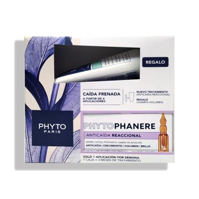 PHYTOPHANERE ANTICAIDA REACCIONAL (12 AMPOLLAS) + CHAMPÚ VOLUMEN REGALO!