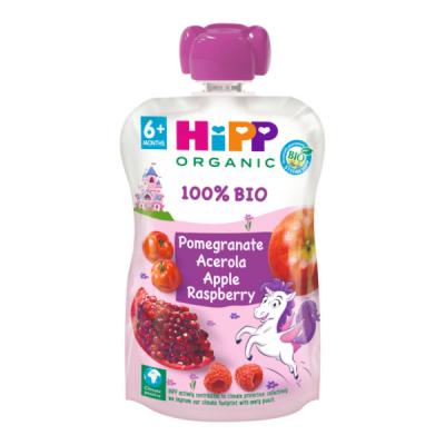 POUCHES UNICORN DE MANZANA FRAMBUESA Y GRANADA BIO (100G)