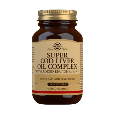 Super Cod Liver Oil Complex ACEITE BACALAO EPA DHA / A+D Añadidos (60caps.BLANDAS)