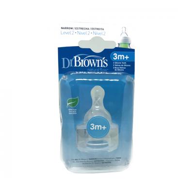 Comprar DR. BROWN´S Tetina Boca Estrecha Nivel 2 (2uds) a precio online