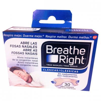 Breathe Right 10 tiras nasales clásicas grandes