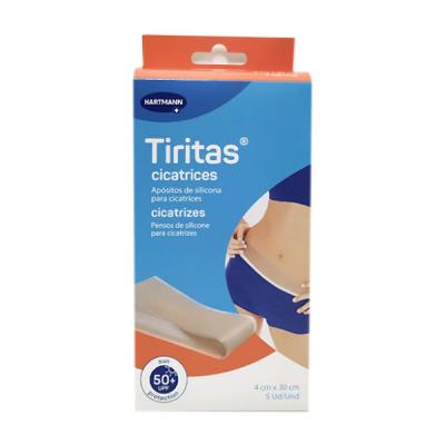 TIRITAS CICATRICES APÓSITOS DE SILICONA 4CM x 30CM (5 UNIDADES)