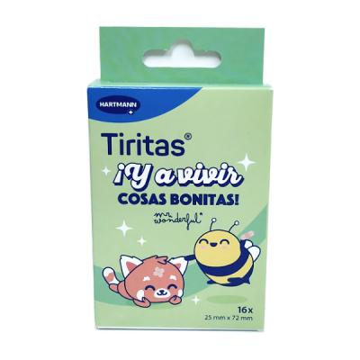 TIRITAS DE COLORES CON TEXTO RESISTENTE AL AGUA (16 UNIDADES)