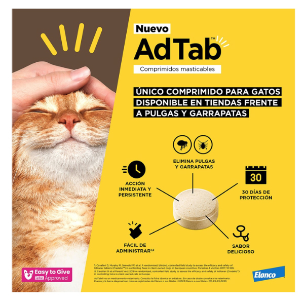 BAYER - VETERINARIA ADTAB 48MG ANTIPARASITARIO GATOS 2-8KG (1 COMP.MASTICABLE)