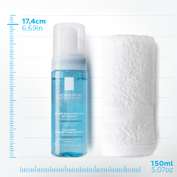 LA ROCHE POSAY Physiologique Espuma de Agua Micelar Desmaquillante y Limpiadora facial Piel Sensible (150ml)