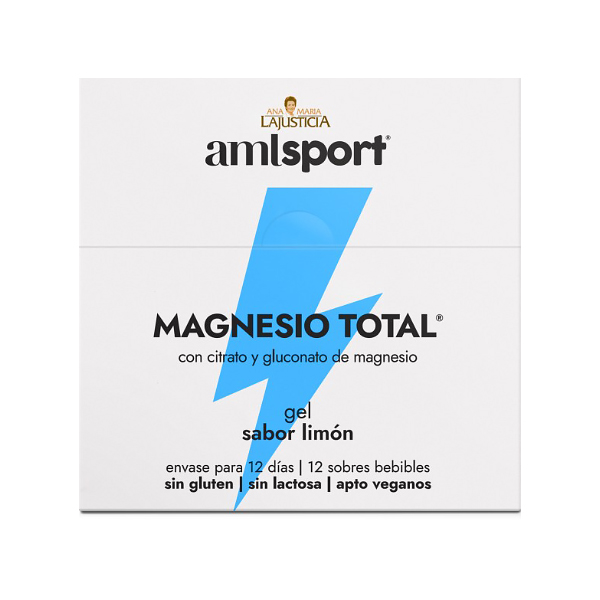 ANA MARIA LAJUSTICIA AMLSPORT MAGNESIO TOTAL GEL SABOR LIMON (12 SOBRES X 20ML)