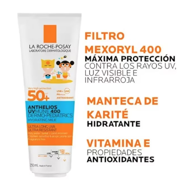 LA ROCHE POSAY ANTHELIOS UV-MUNE 400 DERMOPEDIATRICS LECHE PROTECTOR SOLAR SPF50+ PARA NIÑOS (250ml)
