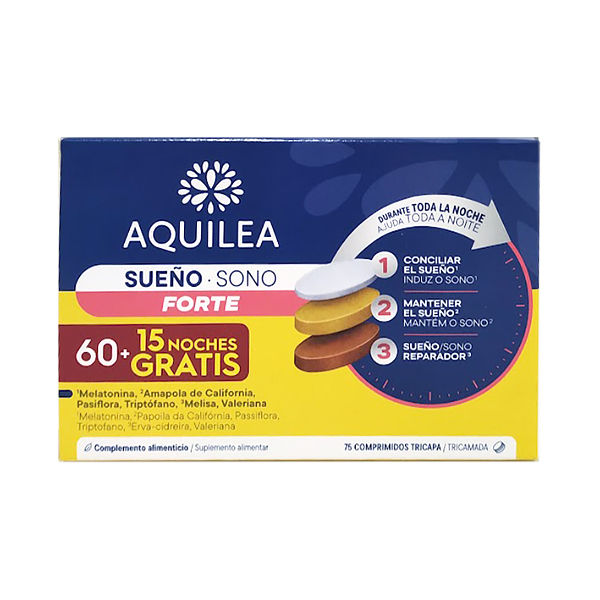 AQUILEA AQUILEA SUEÑO FORTE COMPRIMIDOS TRICAPA (60 COMP.+15 NOCHES GRATIS)