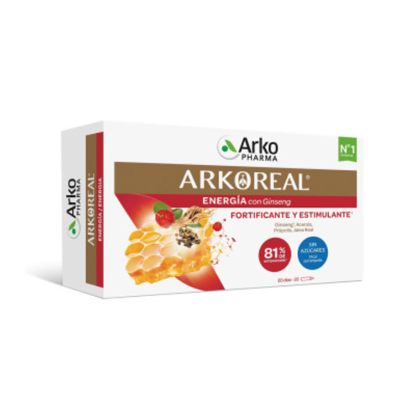 ARKOPHARMA ARKOREAL® Jalea Real Energía SIN AZÚCAR (20 ampollas)