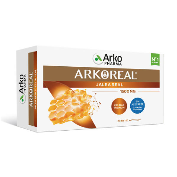 ARKOPHARMA Arkoreal® Jalea Real Fresca 1500mg SIN AZÚCAR (20 ampollas)   