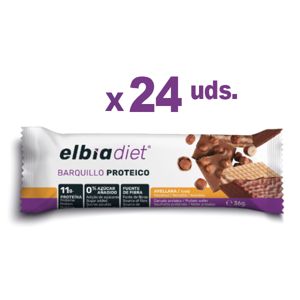 ELBIA BARQUILLO PROTEICO AVELLANA (36G x 24 UNIDADES)