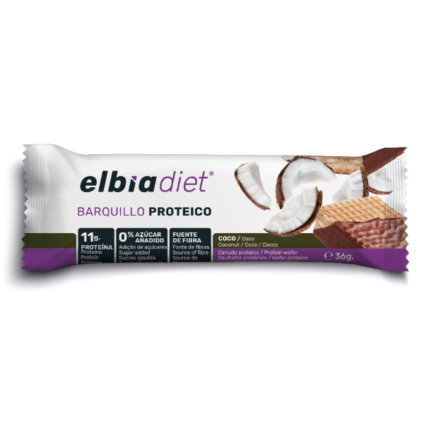 ELBIA BARQUILLO PROTEICO COCO (36G x 24 UNIDADES)