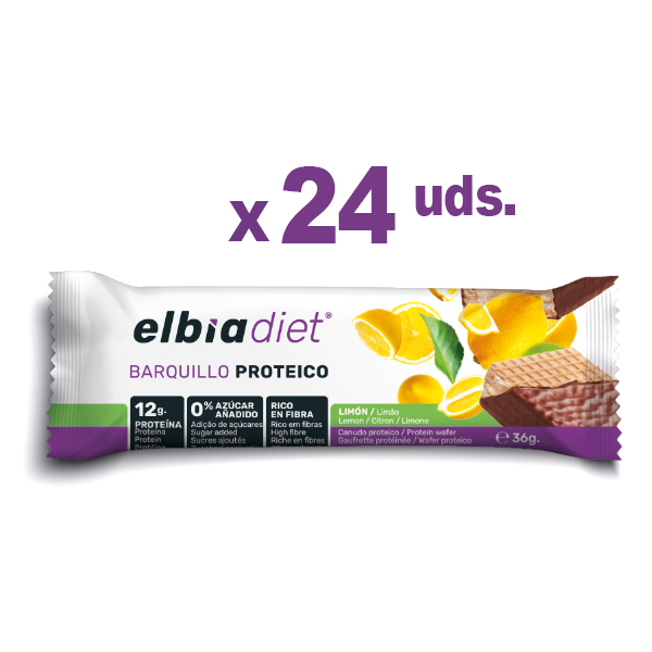 ELBIA BARQUILLO PROTEICO LIMON (36G x 24 UNIDADES)