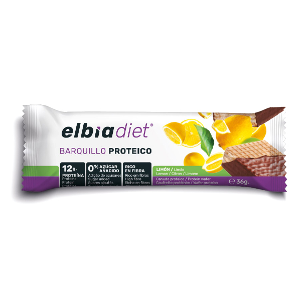 ELBIA BARQUILLO PROTEICO LIMON (36G x 24 UNIDADES)