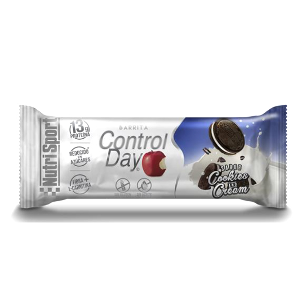 NUTRISPORT BARRITA COOKIES-CREAM CONTROLDAY CAJA (28 UNIDADES x 44G)