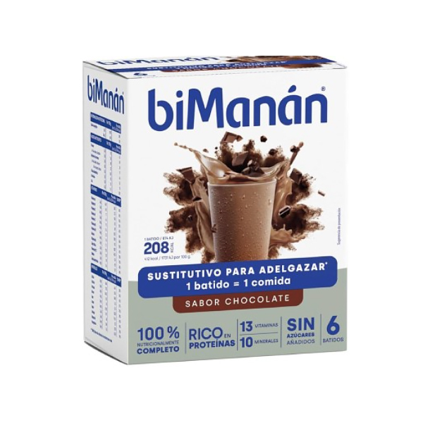 BIMANAN SUSTITUTIVE BATIDO DE CHOCOLATE (6 BATIDOS)