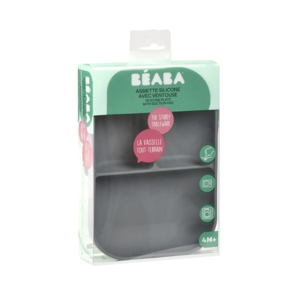 SUAVINEX BEABA PLATO DIVIDIDO SILICONA GRIS 4+