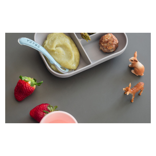 SUAVINEX BEABA PLATO DIVIDIDO SILICONA GRIS 4+