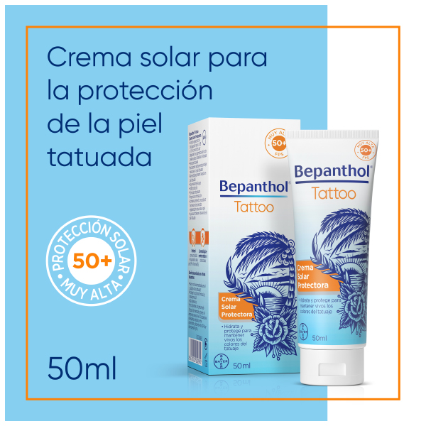 BAYER BEPANTHOL TATTOO CREMA SOLAR PF50 (50ml)