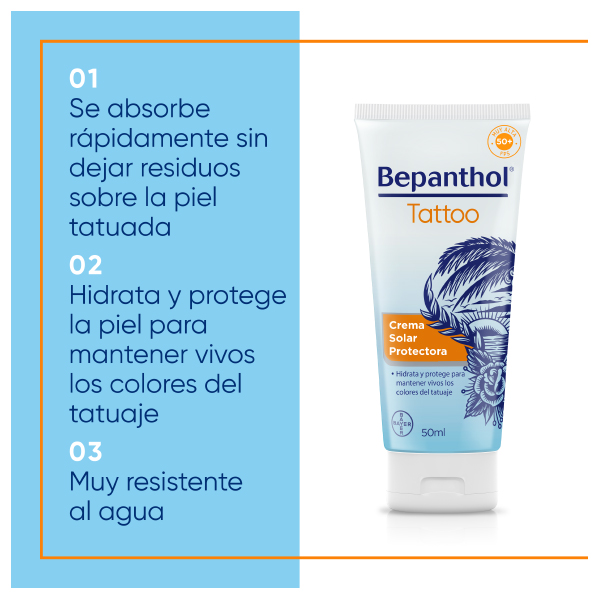 BAYER BEPANTHOL TATTOO CREMA SOLAR PF50 (50ml)