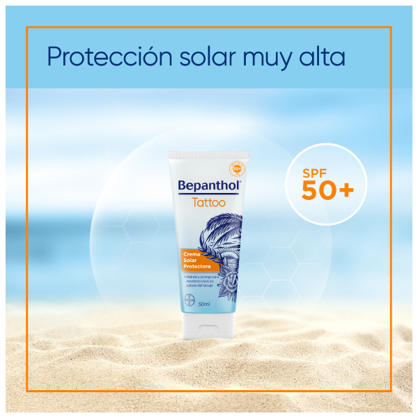 BAYER BEPANTHOL TATTOO CREMA SOLAR PF50 (50ml)