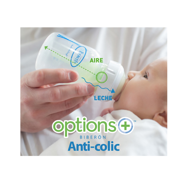 DR. BROWN´S BIBERÓN OPTIONS+ BOCA ANCHA NATURAL FLOW CONEJO-GLOBO (330ML) 