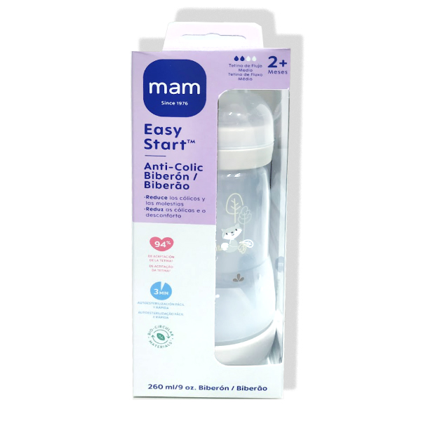 MAM BABY BIBERÓN EASY START ANTI-COLIC +2M NEUTRO (260ML)