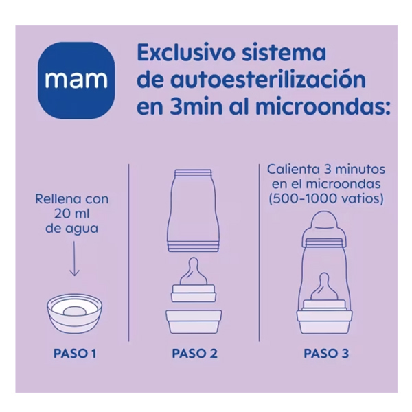 MAM BABY BIBERÓN EASY START ANTI-COLIC ZORRO +2M (260ML)