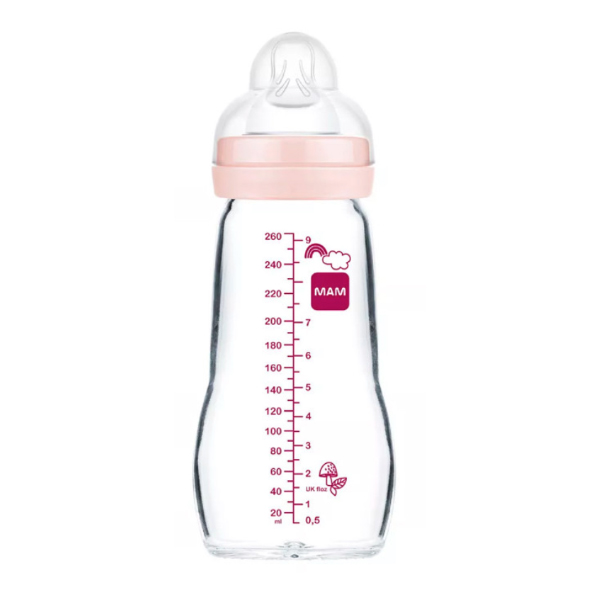 MAM BABY BIBERON FEEL GOOD CRISTAL +4M ROSA (260ML)