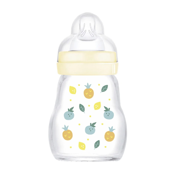 MAM BABY BIBERÓN FEEL GOOD CRISTAL TETINA PLANA +0M FRUTAS (170ML)