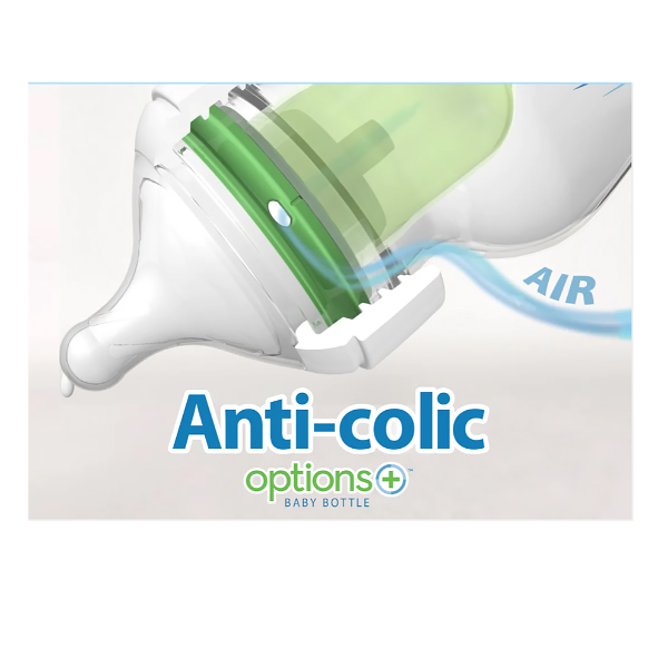 DR. BROWN´S BIBERÓN OPTIONS+ ANTI-COLIC BOCA ANCHA CRISTAL (150ml)  
