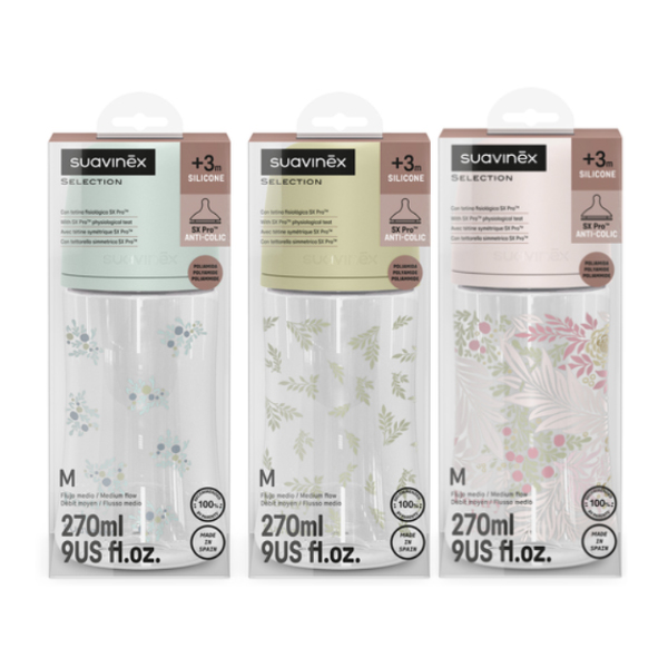 SUAVINEX BIBERON POETRY SILICONA TETINA SX PRO M +3M (270ML)