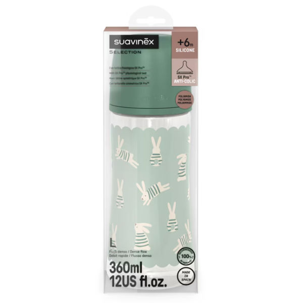 SUAVINEX BIBERÓN SX PRO ANTI-COLIC WONDERLAND SILICONA T.L +6M (360ML)