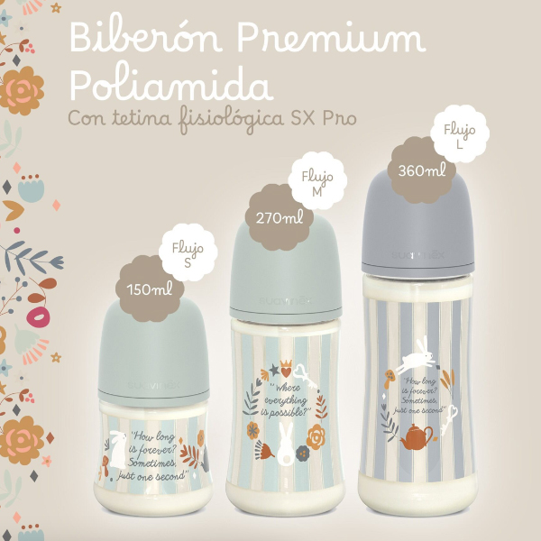 SUAVINEX BIBERON SX PRO POLIAMIDA WONDERLAND SILICONA TETINA T.S (150ml) 