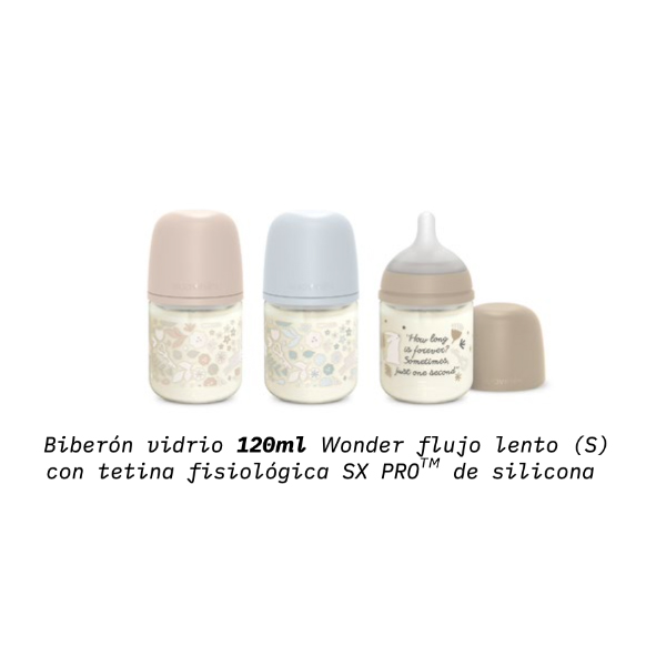 SUAVINEX BIBERON VIDRIO SX PRO WONDERLAND SILICONA +0M (120ml) 