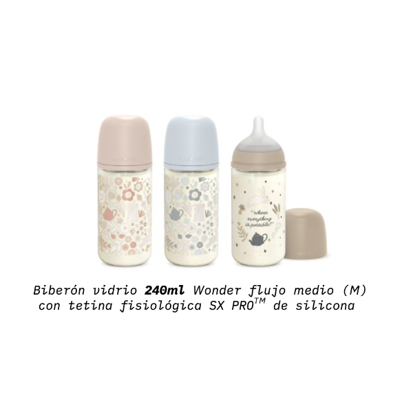 SUAVINEX BIBERON VIDRIO SX PRO WONDERLAND SILICONA +3M T.M (240ml) 