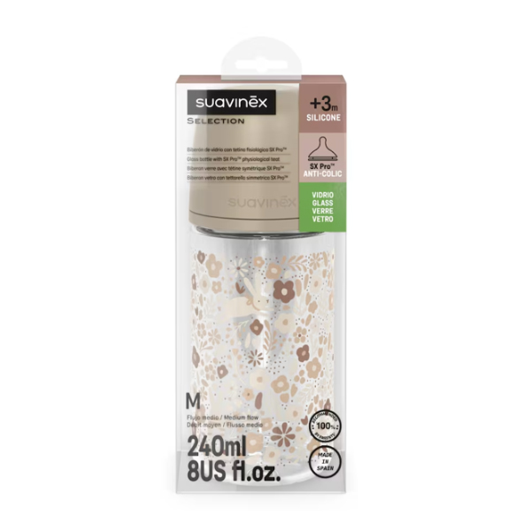 SUAVINEX BIBERON VIDRIO SX PRO ANTI-COLIC WONDERLAND SILICONA +3M T.M (240ML) 