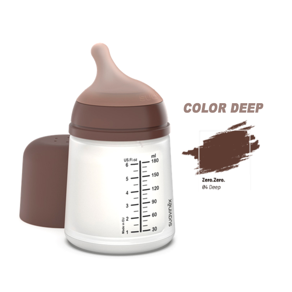 SUAVINEX BIBERÓN ZERO.ZERO FLUJO LENTO S +0M COLOR DEEP (180ML)