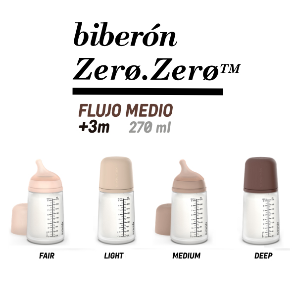 SUAVINEX BIBERÓN ZERO.ZERO FLUJO LENTO S +0M COLOR DEEP (180ML)