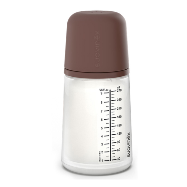 SUAVINEX BIBERÓN ZERO.ZERO FLUJO M +3M COLOR DEEP (270ML)