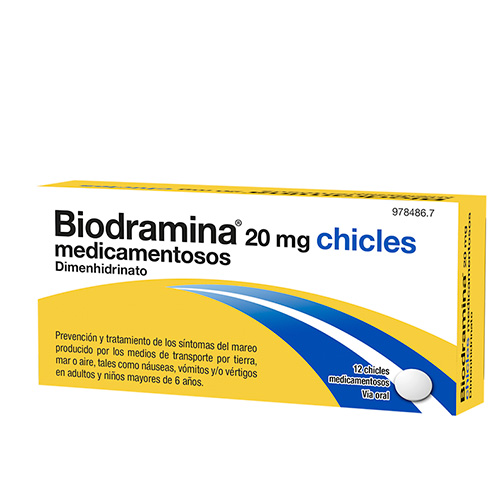 URIACH BIODRAMINA 20mg  Chicles Medicamentosos