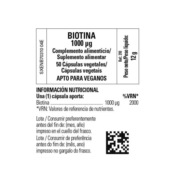 SOLGAR BIOTINA 1000mcg (50 Cap.Vegetales)