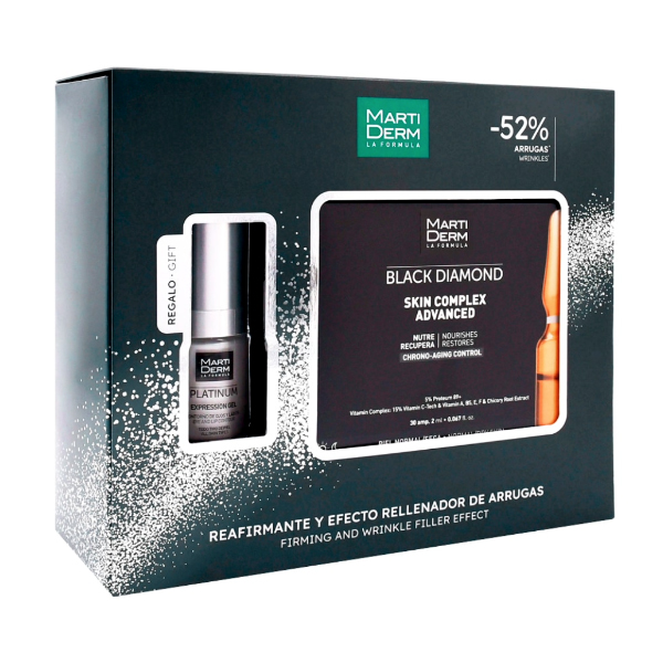 MARTIDERM BLACK DIAMOND SKIN COMPLEX ADVANCED (30 AMPOLLAS) + PLATINUM EYE CORRECT (15ML)