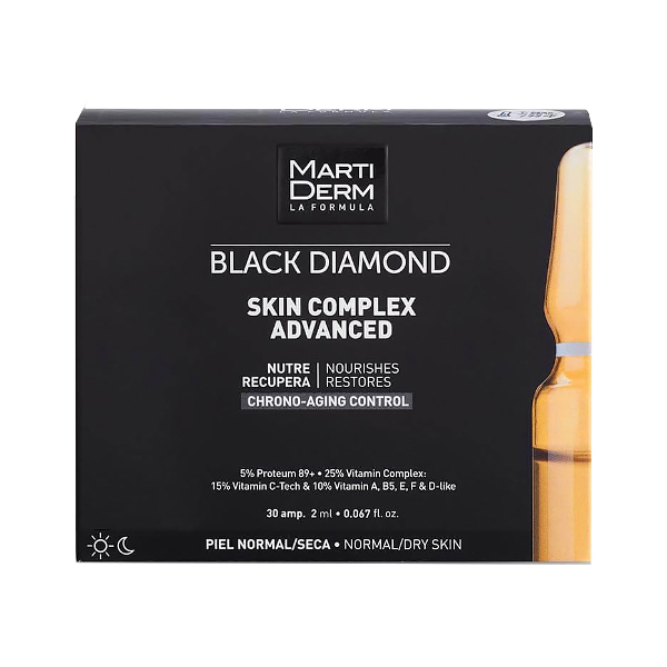 MARTIDERM BLACK DIAMOND SKIN COMPLEX ADVANCED (30 AMPOLLAS) + PLATINUM EYE CORRECT (15ML)