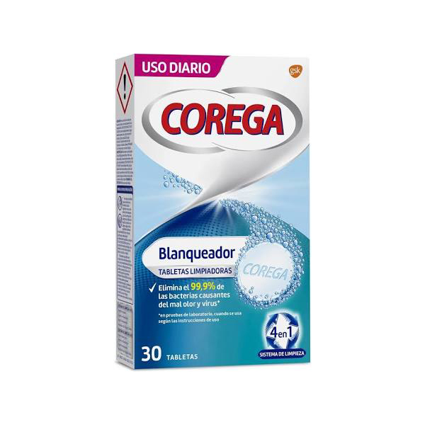 COREGA BLANQUEADOR LIMPIADRO PROTESESlS DENTAL (30 TABLETAS)