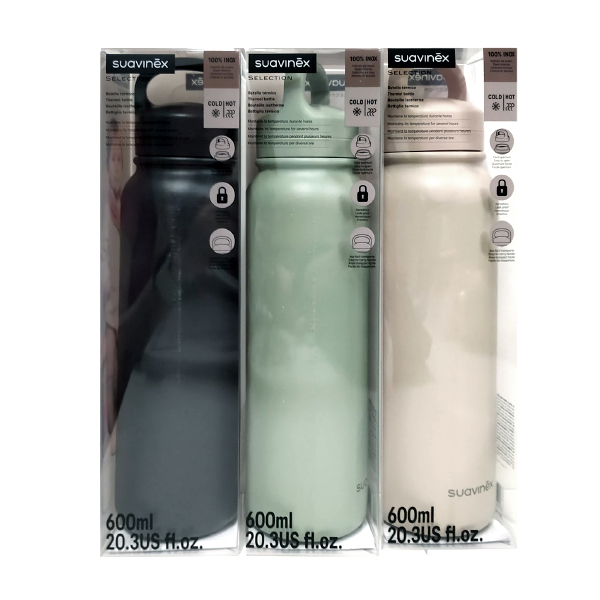 SUAVINEX BOTELLA TÉRMICA PARA LÍQUIDOS DE ACERO INOXIDABLE (600ML)