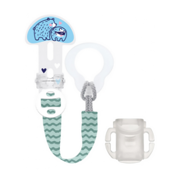 MAM BABY BROCHE CHUPETE Y CUBRETETINA AZUL CLIP IT & COVER (1 UNIDAD)
