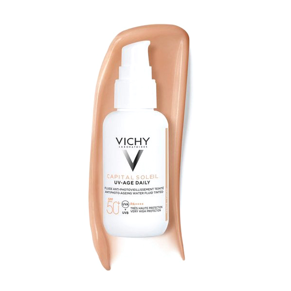 VICHY CAPITAL SOLEIL UV AGE FLUIDO FOTOPROTECTOR DIARIO COLOR CLARO SPF 50  (40ml)